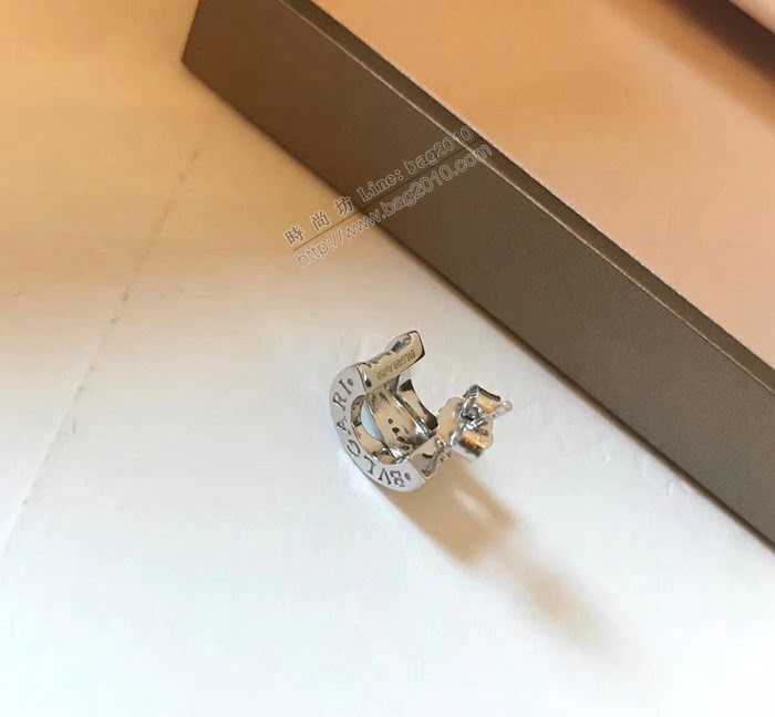 Bvlgari飾品 寶格麗ZERO1系列小蠻腰波浪鏤空排鑽耳釘   zgbq3252